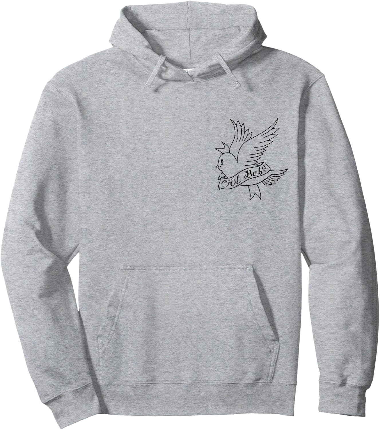 Cry Baby Aesthetic Tattoo Crybaby Bird Hoodie - Hoodie | Ash