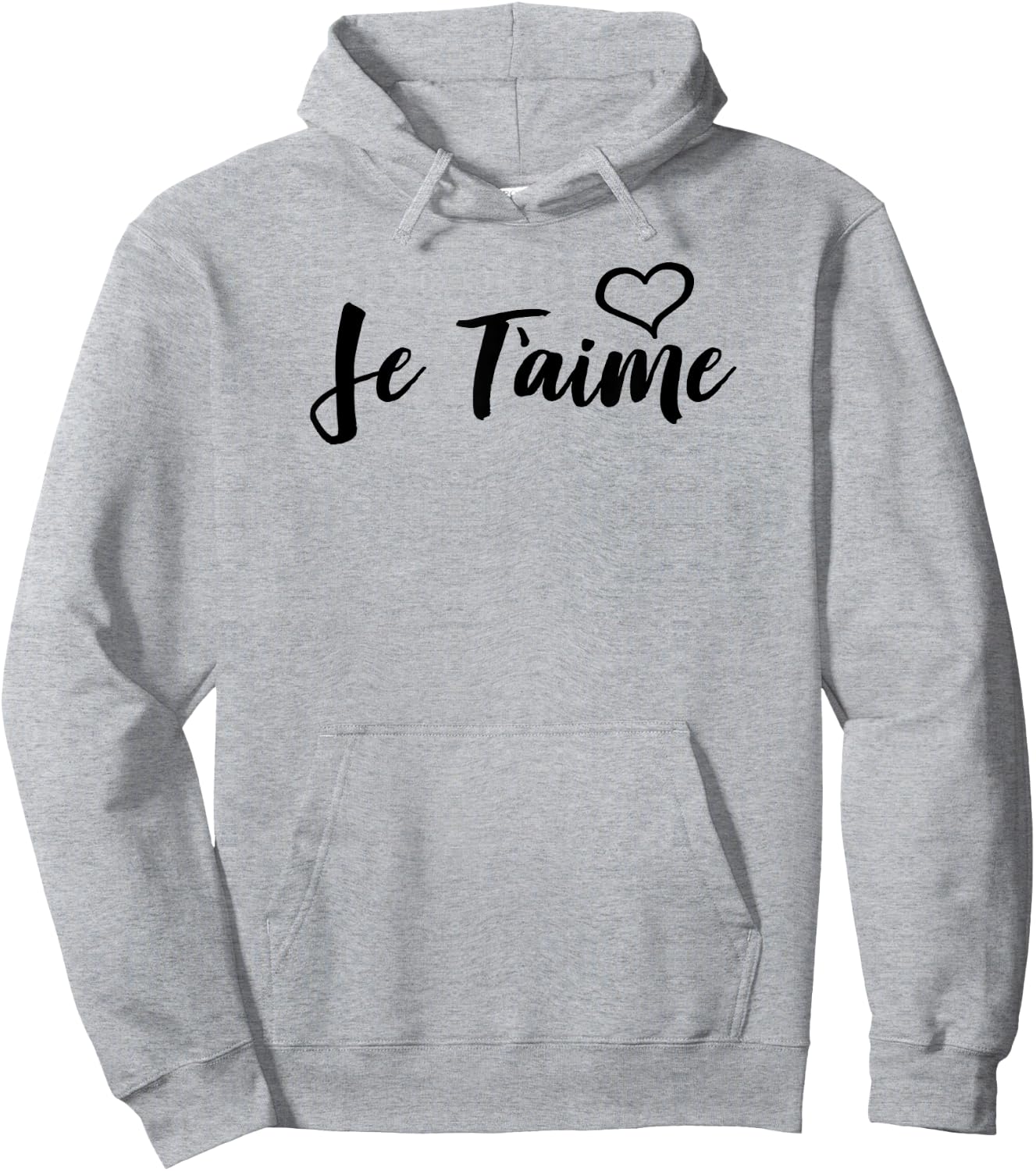Je T'aime Heart French Hoodie - Hoodie | Ash