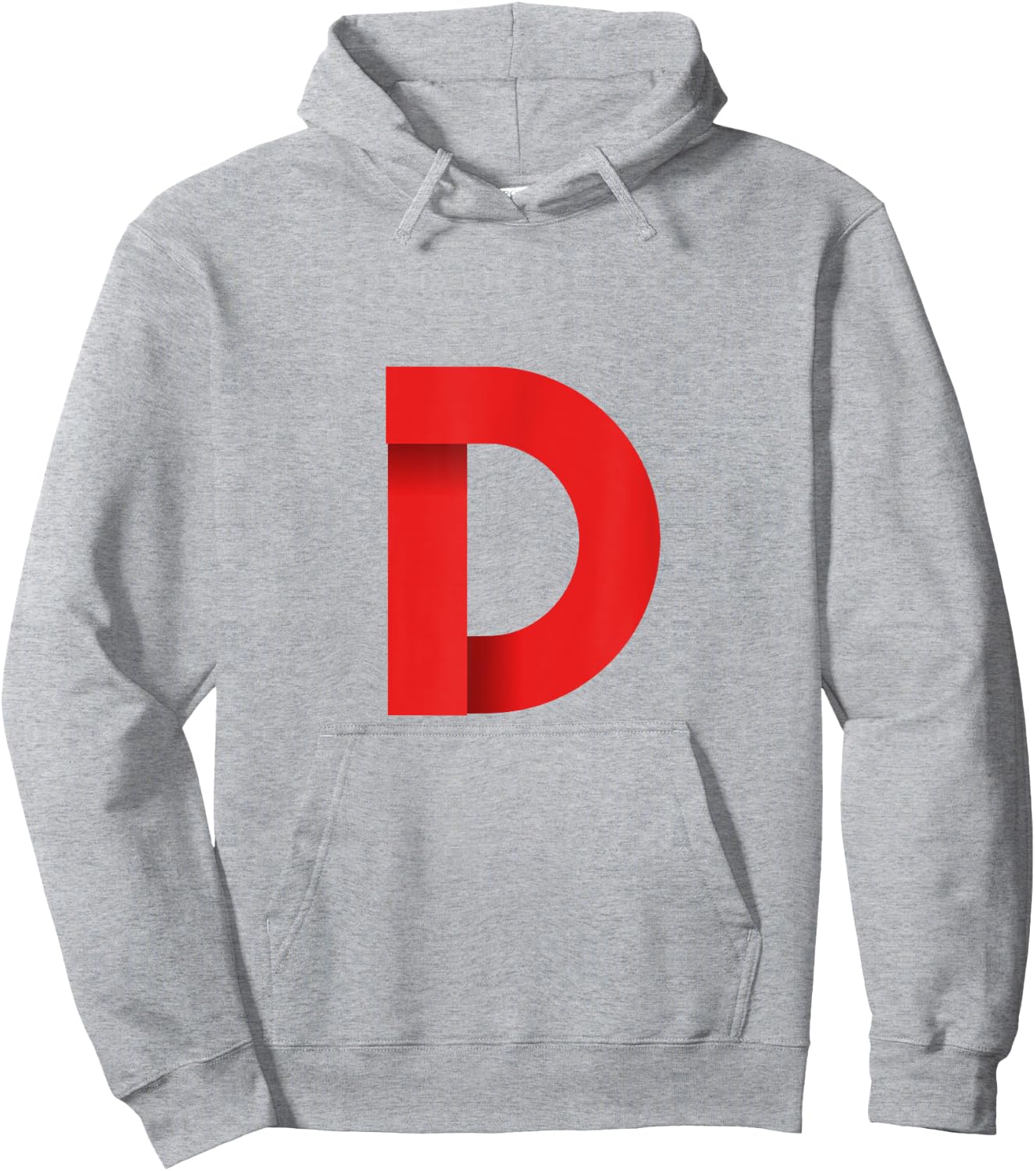White With Red Letter D Hoodie - Hoodie | Ash