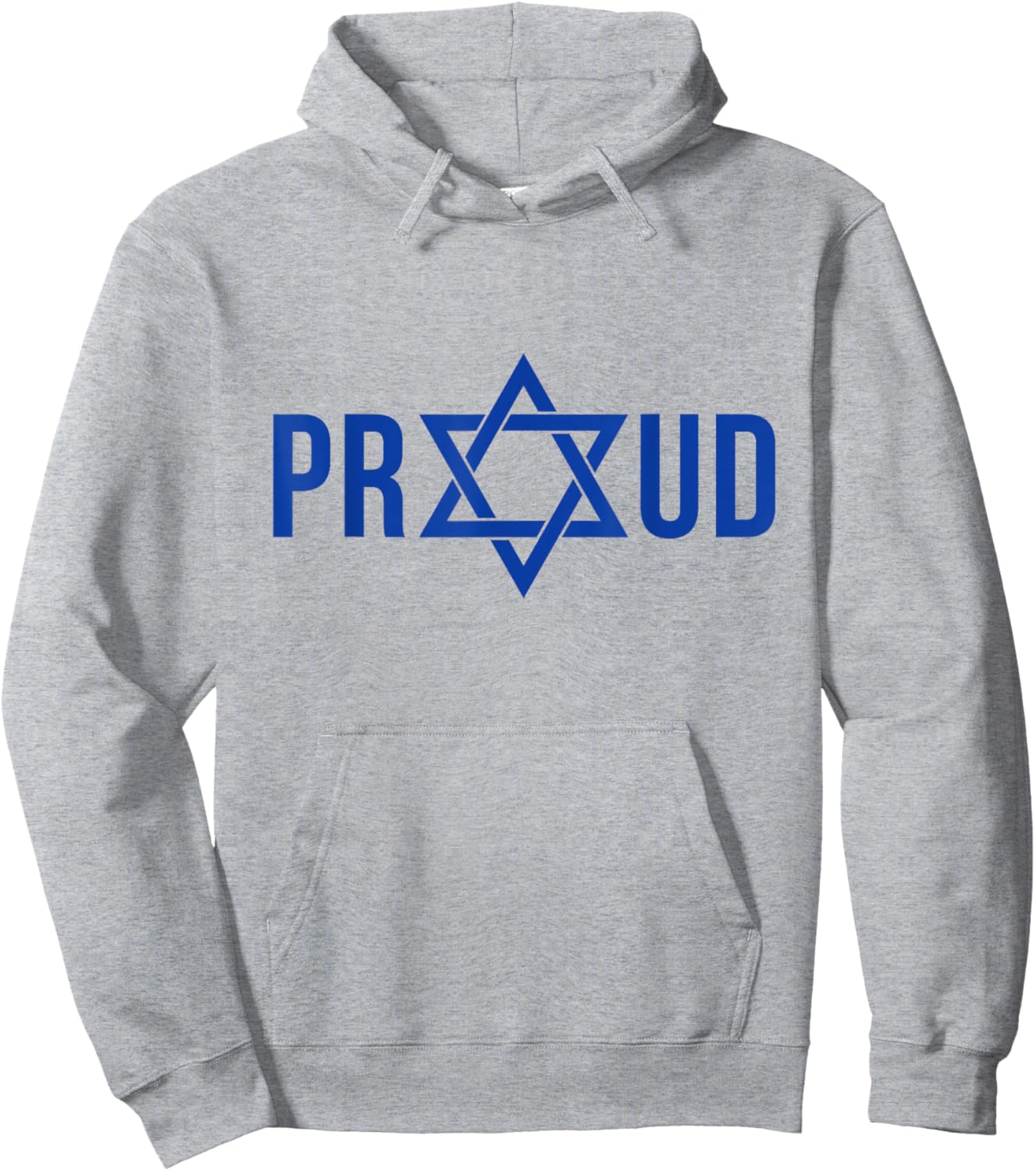 Proud Star of David Jewish Hebrew Israel Pride Hoodie - Hoodie | Ash