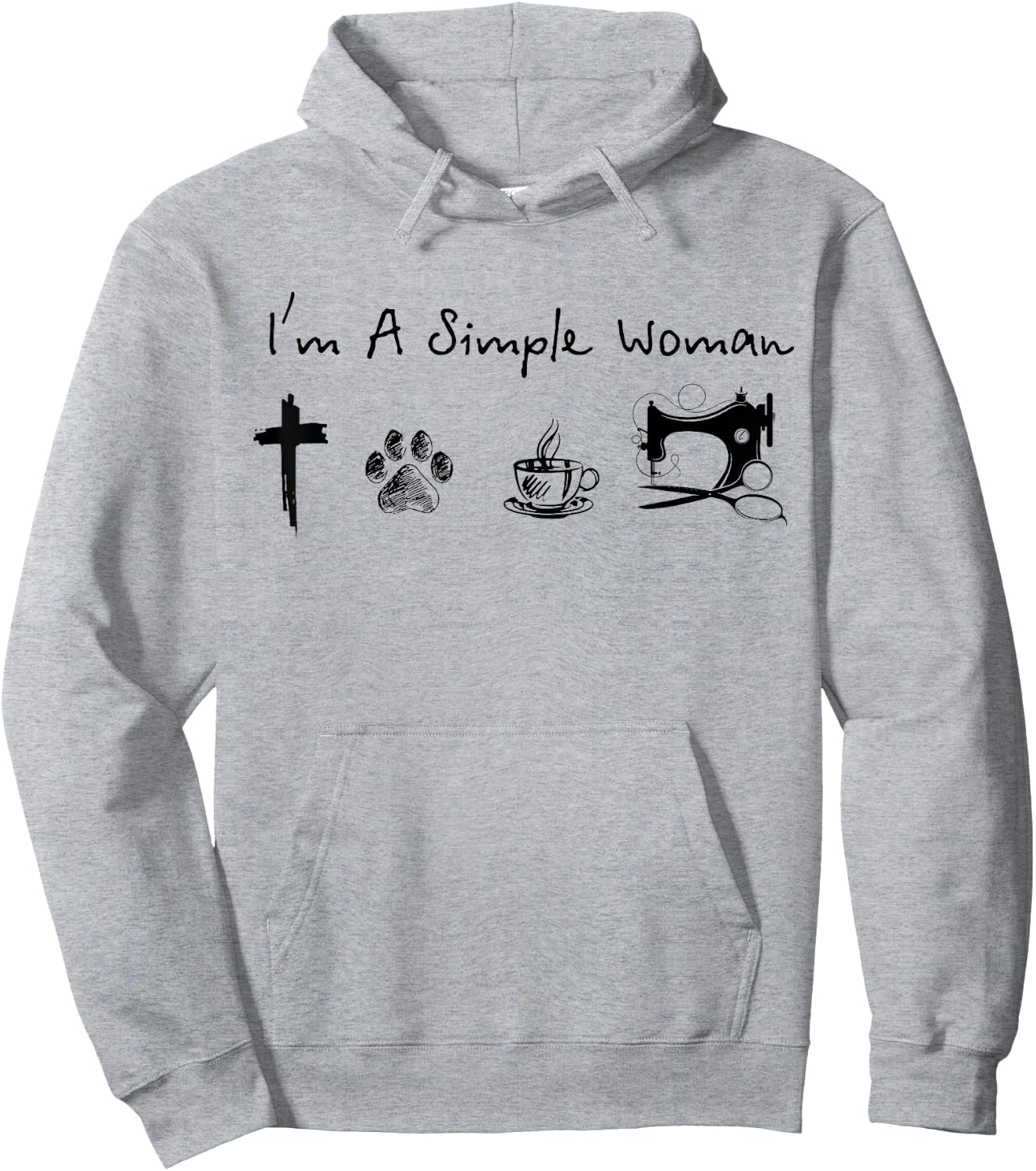 I'm a simple woman jesus dog coffee sewing Hoodie - Hoodie | Ash