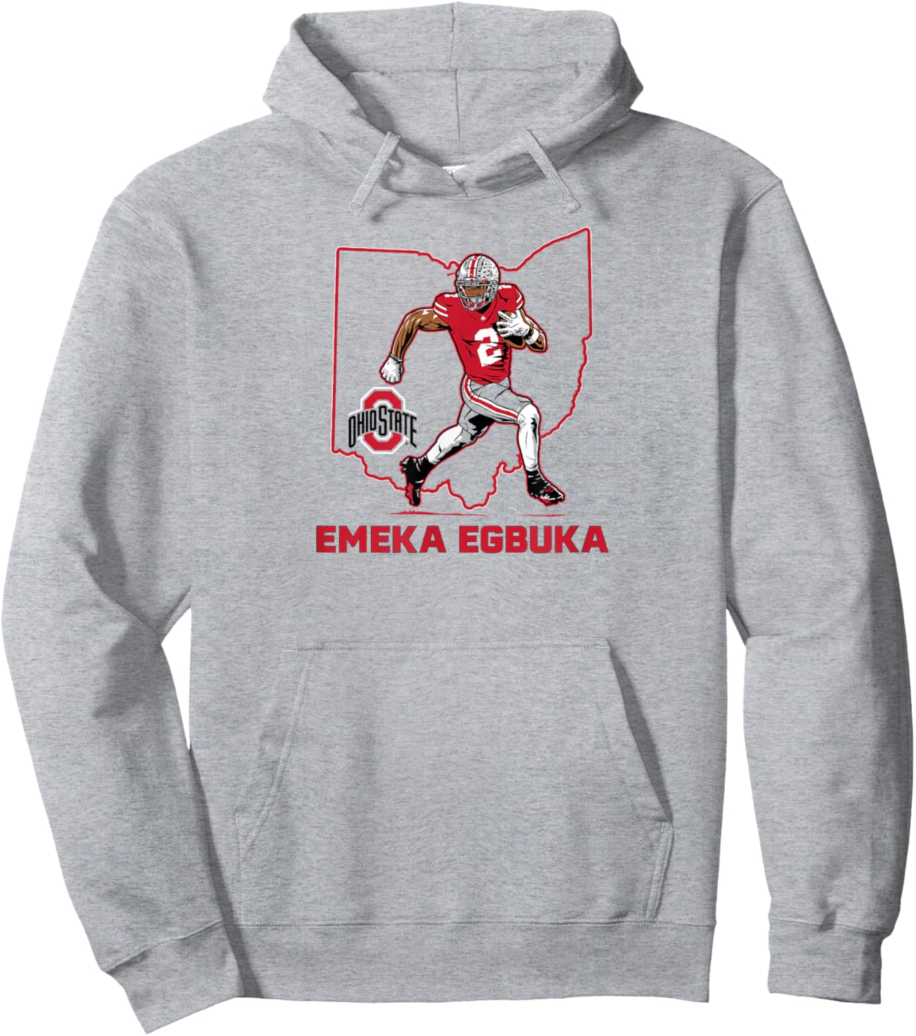 Ohio State Football: Emeka Egbuka State Star Hoodie - Hoodie | Ash