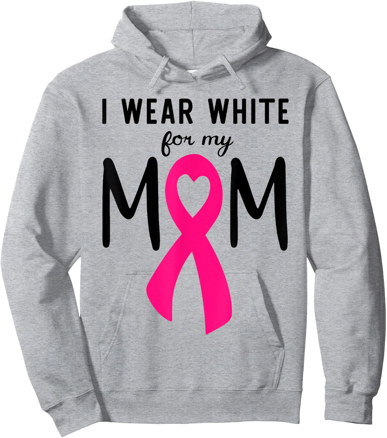 I Wear White For My Mom Lung Cancer Awareness Hoodie - Hoodie | Ash