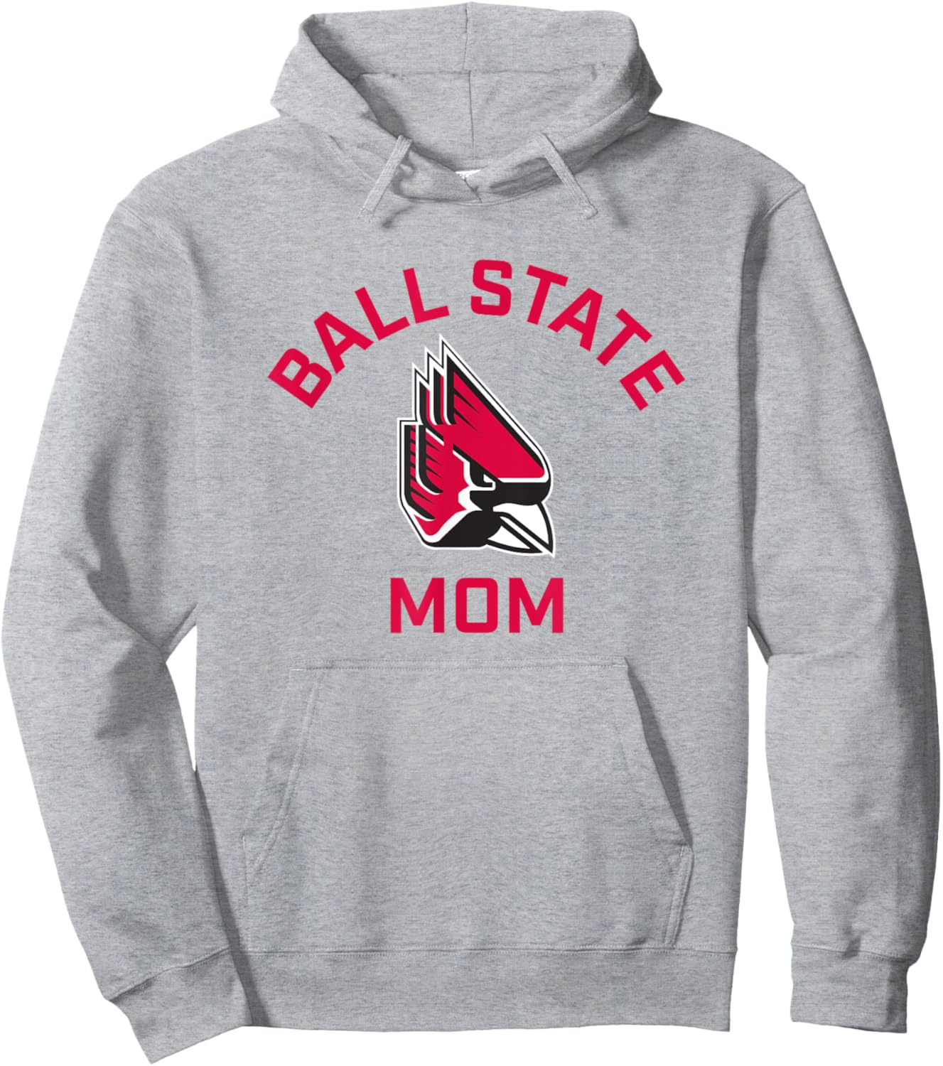 Ball State University Cardinals Arched Mom Hoodie - Hoodie | Ash