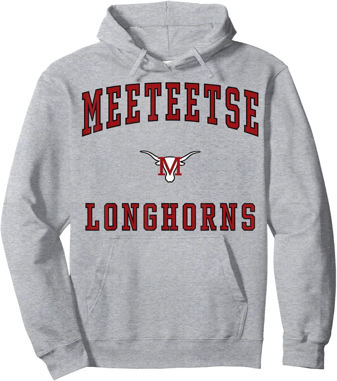 Meeteetse High School Longhorns Hoodie - Hoodie | Ash