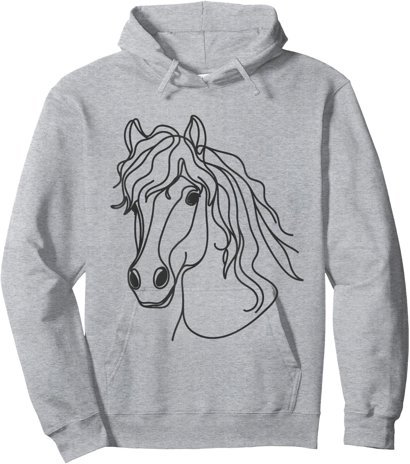 Line Art Dad Mom Horse - Haflinger Horse Hoodie - Hoodie | Ash