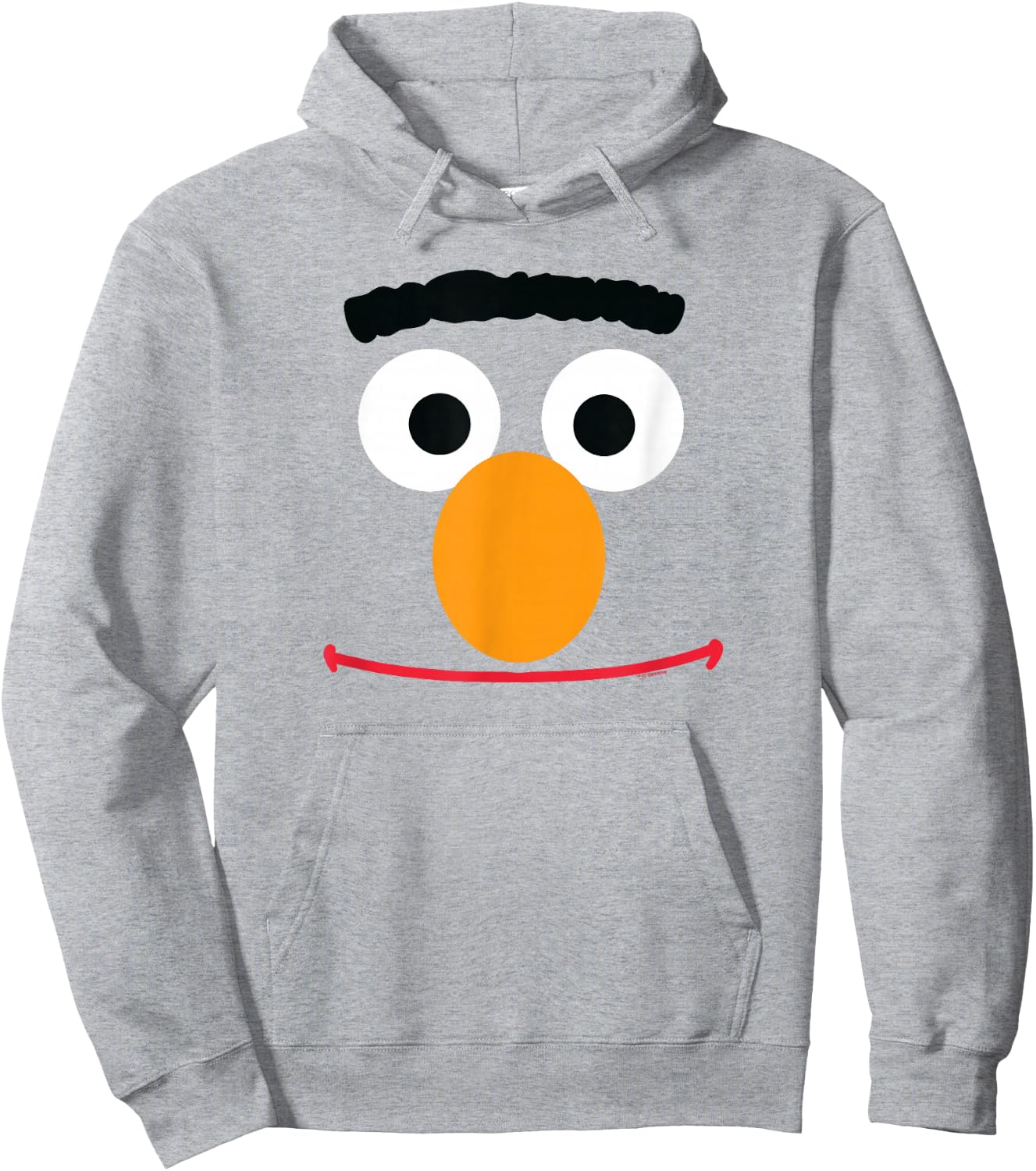 Sesame Street Bert Face Halloween Costume Hoodie - Hoodie | Ash