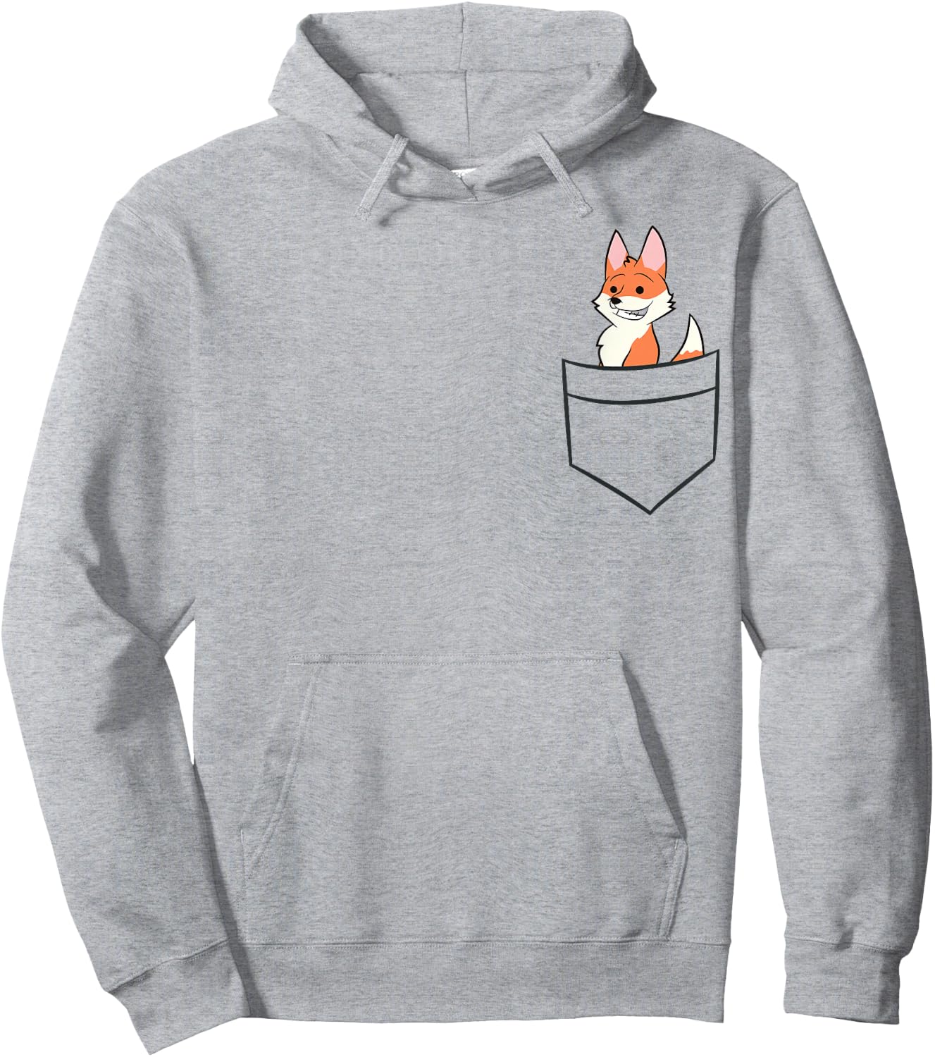 Fox In The Pocket Cute Baby Pocket Fox Hoodie - Hoodie | Ash