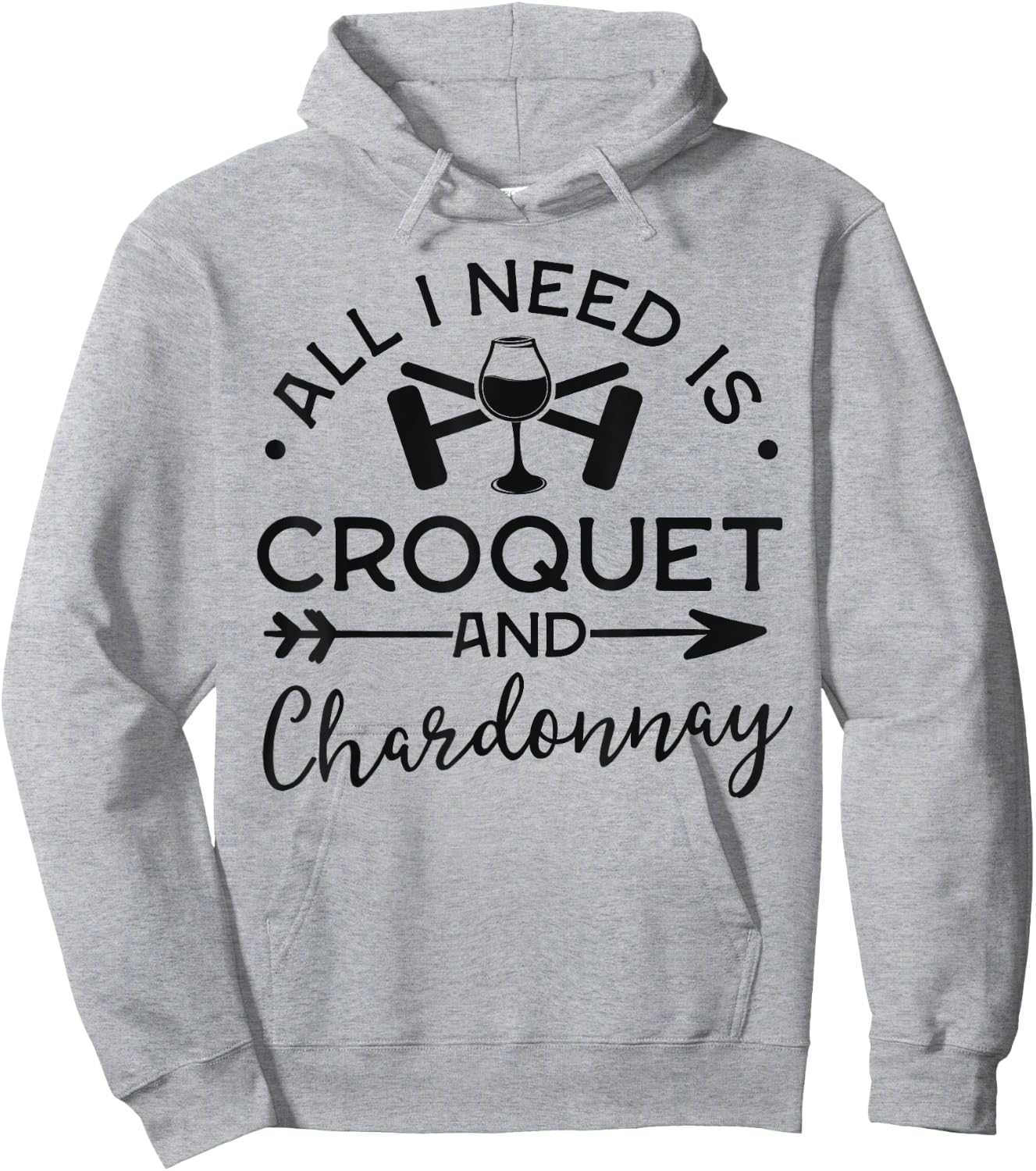 Croquet Shirts Club Gift Croquet And Chardonnay Hoodie - Hoodie | Ash