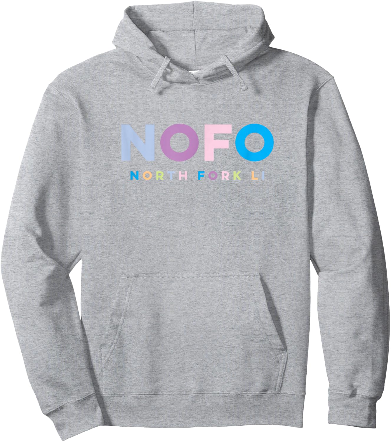 NOFO North Fork Long Island Colorful Vacation Hoodie - Hoodie | Ash
