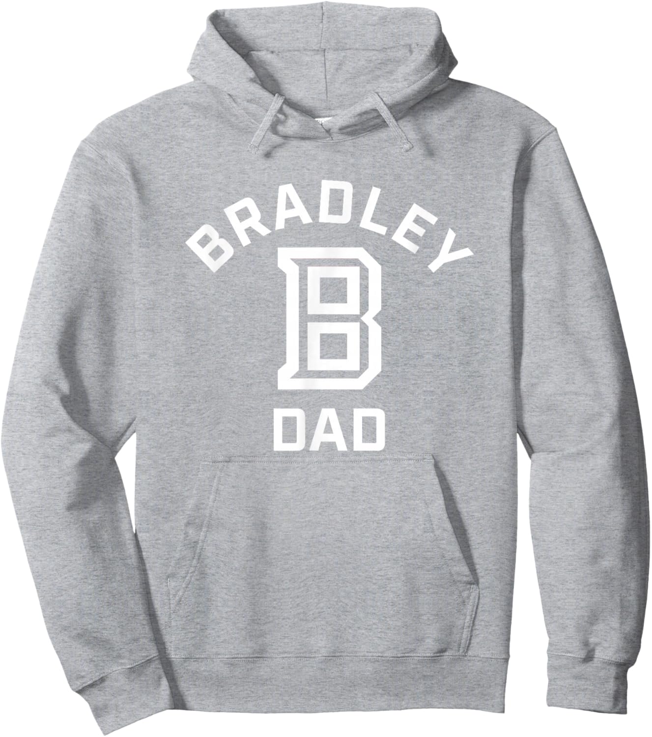 Bradley University Braves Arched Dad Hoodie - Hoodie | Ash