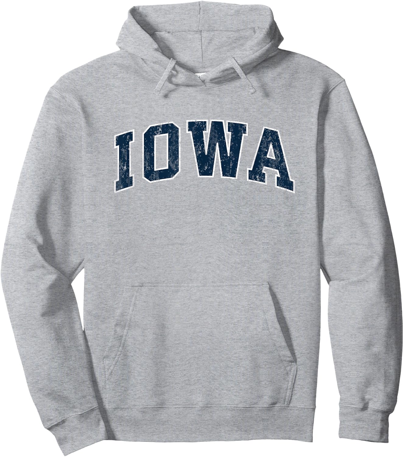 Iowa IA Vintage Sports Design Navy Design Hoodie - Hoodie | Ash