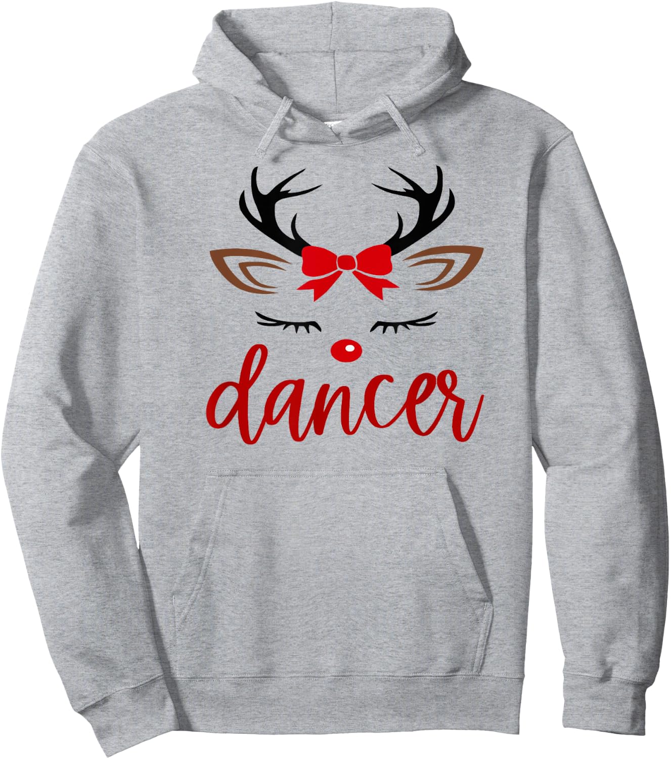 Christmas Girl Reindeer Family Dancer Hoodie - Hoodie | Ash