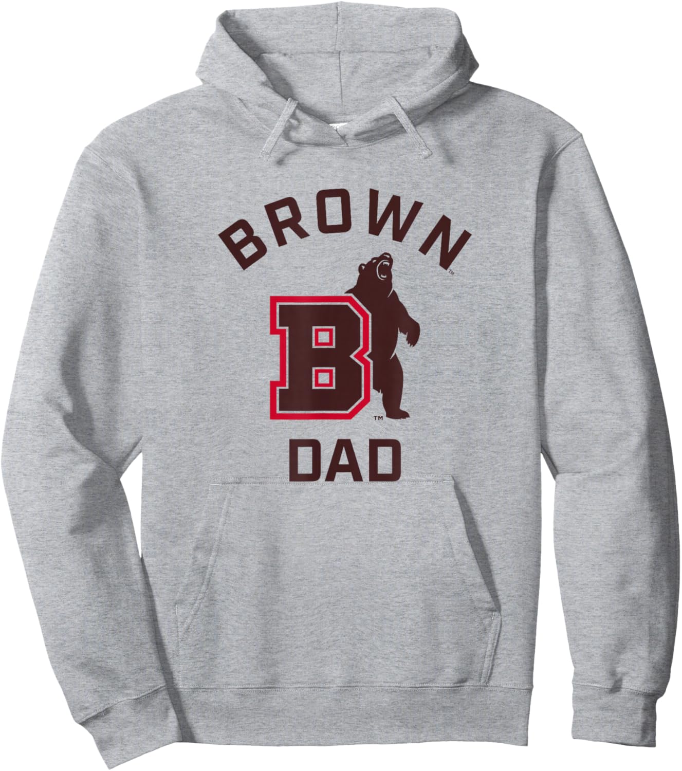 Brown University Bears Arched Dad Hoodie - Hoodie | Ash