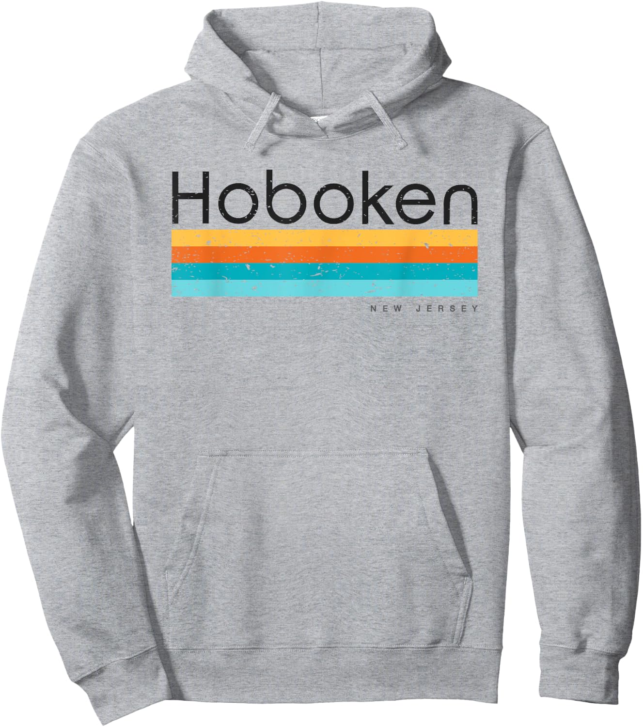 Vintage Hoboken New Jersey NJ Retro Design Hoodie - Hoodie | Ash