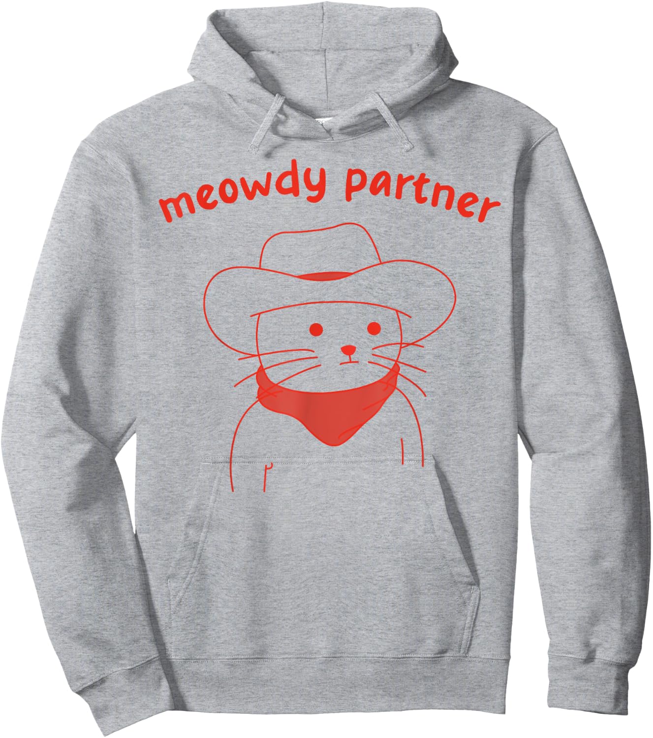 Meowdy Partner Cat Cowboy Hoodie - Hoodie | Ash
