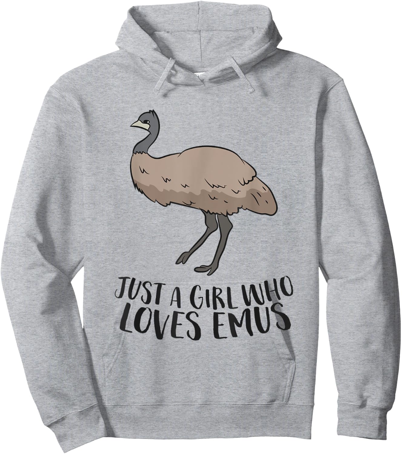 Cute Emu Girl Just a Girl Who Loves Emus Hoodie - Hoodie | Ash