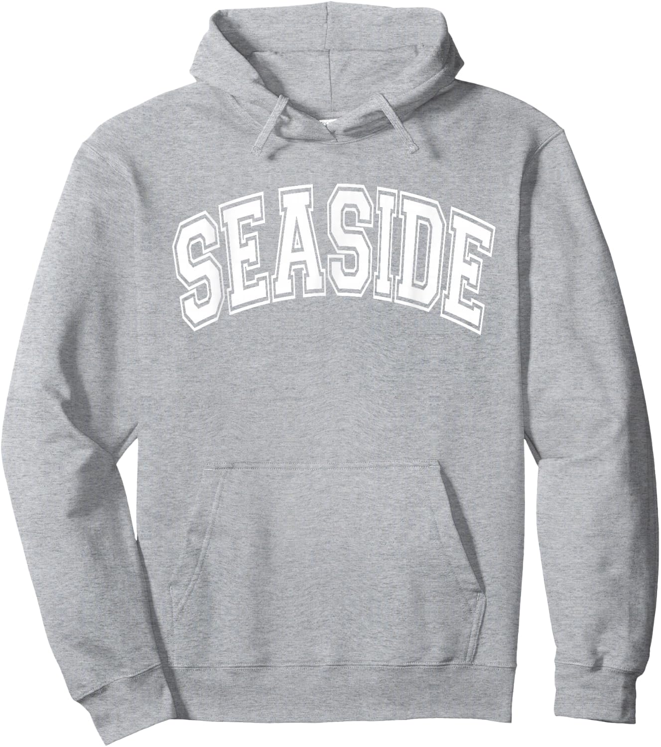 Seaside Arched Style Text Pink with White Print Hoodie - Hoodie | Ash