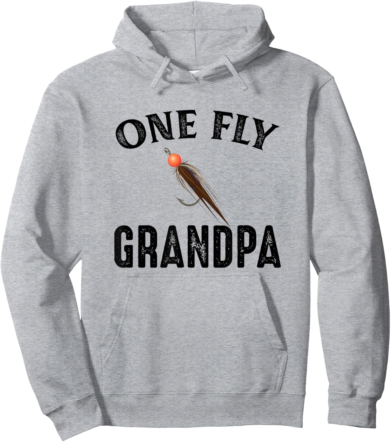 One Fly Grandpa Funny Fishing Gift Grandpa Hoodie - Hoodie | Ash