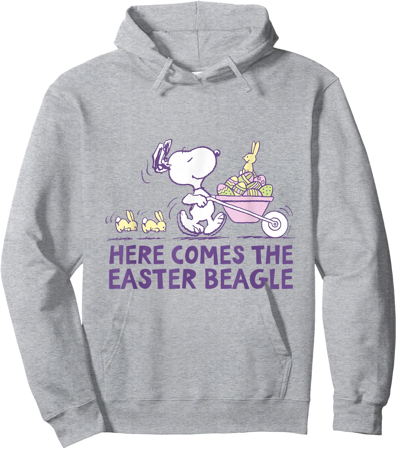 Peanuts - Snoopy Here Comes The Easter Beagle Hoodie - Hoodie | Ash