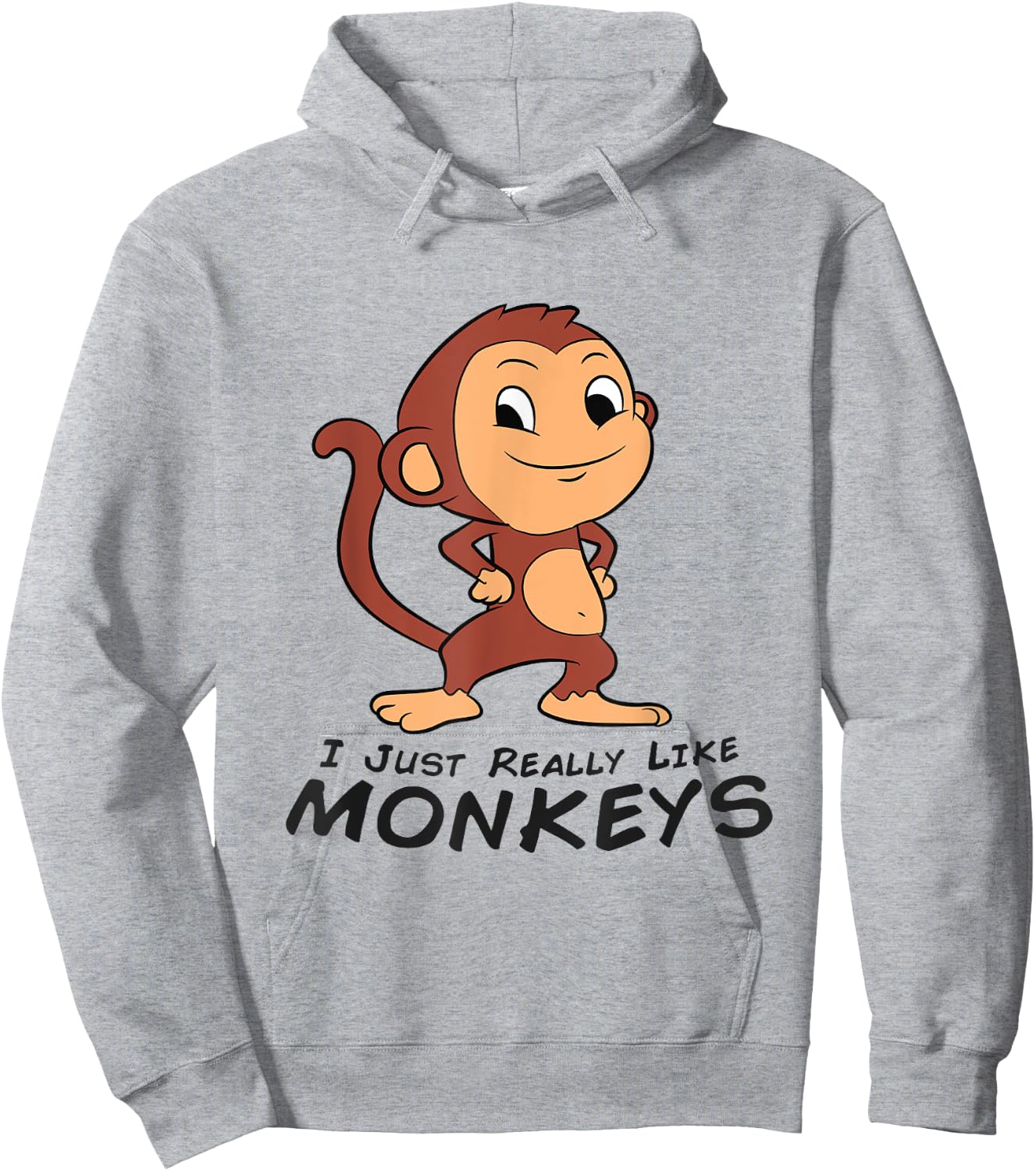 I Just Really Like Monkeys Cute Monkey Hoodie - Hoodie | Ash