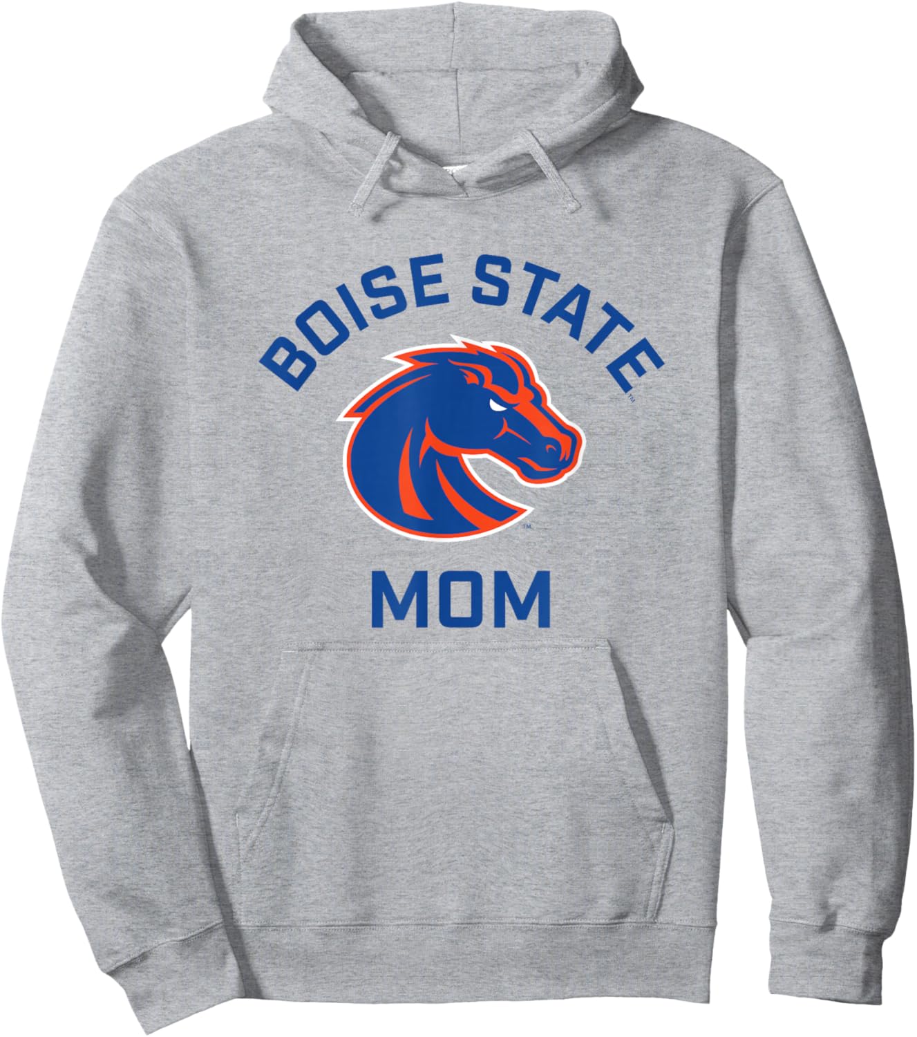 Boise State University BSU Broncos Arched Mom Hoodie - Hoodie | Ash