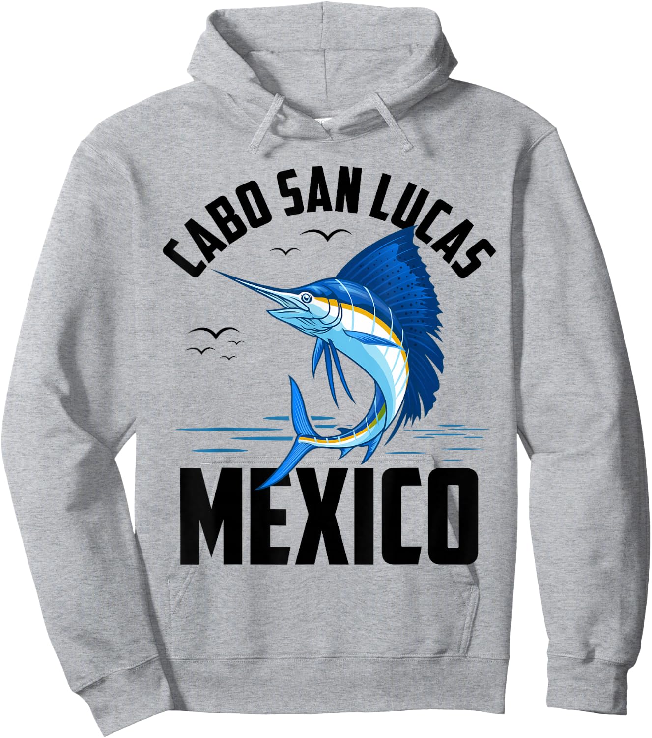 ShirtZilla Cabo San Lucas -Adults, -Kids White Short Sleeve Modern Classic U-Neck Mexico Vacation Surfing Casual Cotton Blend Lightweight Colorful Design Size: Small Hoodie - Hoodie | Ash