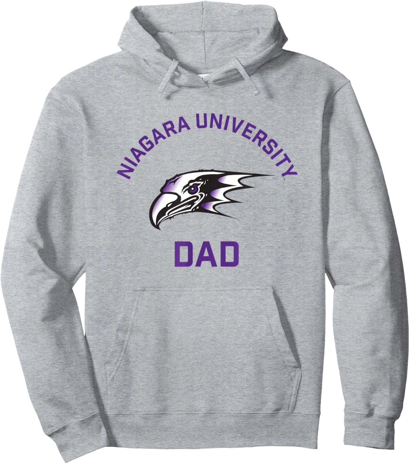 Niagara University Purple Eagles Arched Dad Hoodie - Hoodie | Ash