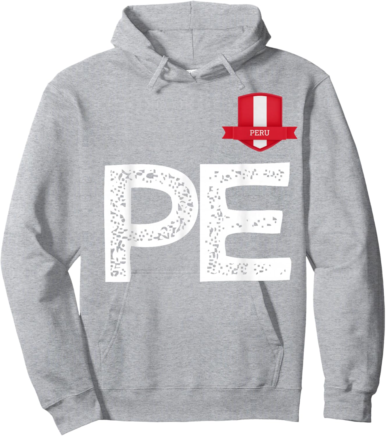 Peru Human Flag Letter P and Letter E Peru Hoodie - Hoodie | Ash