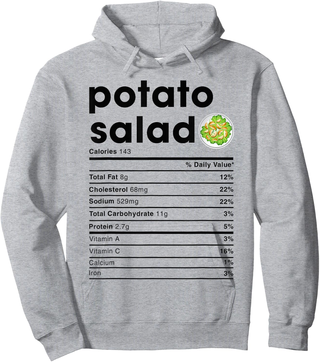 Potato Salad Nutrition Facts Hoodie - Hoodie | Ash