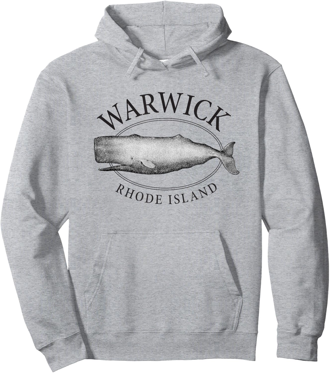 Warwick Rhode Island Vintage Whale Design Hoodie - Hoodie | Ash