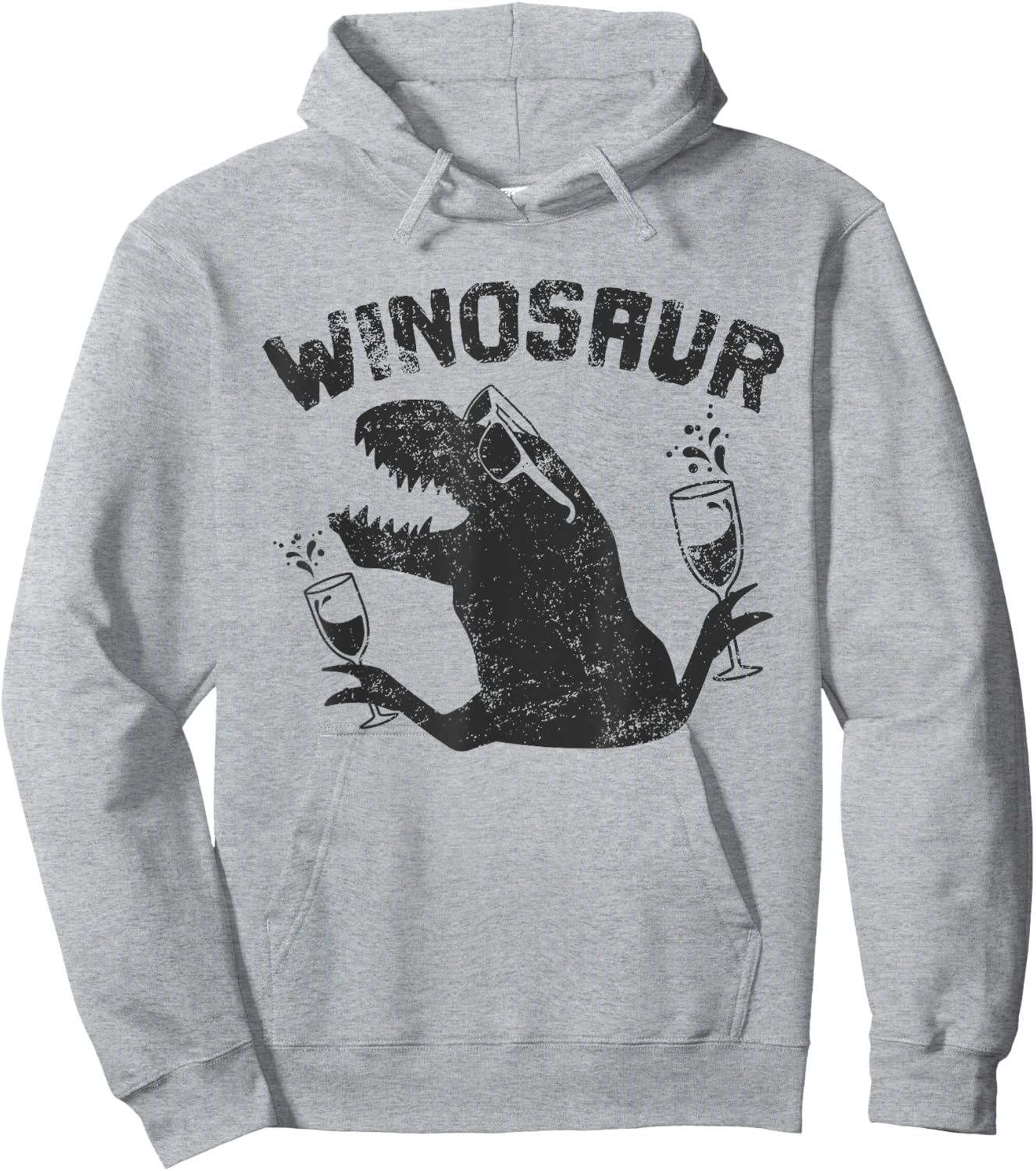 Winosaur Wino Saur Love Wine Lover Gift Hoodie - Hoodie | Ash