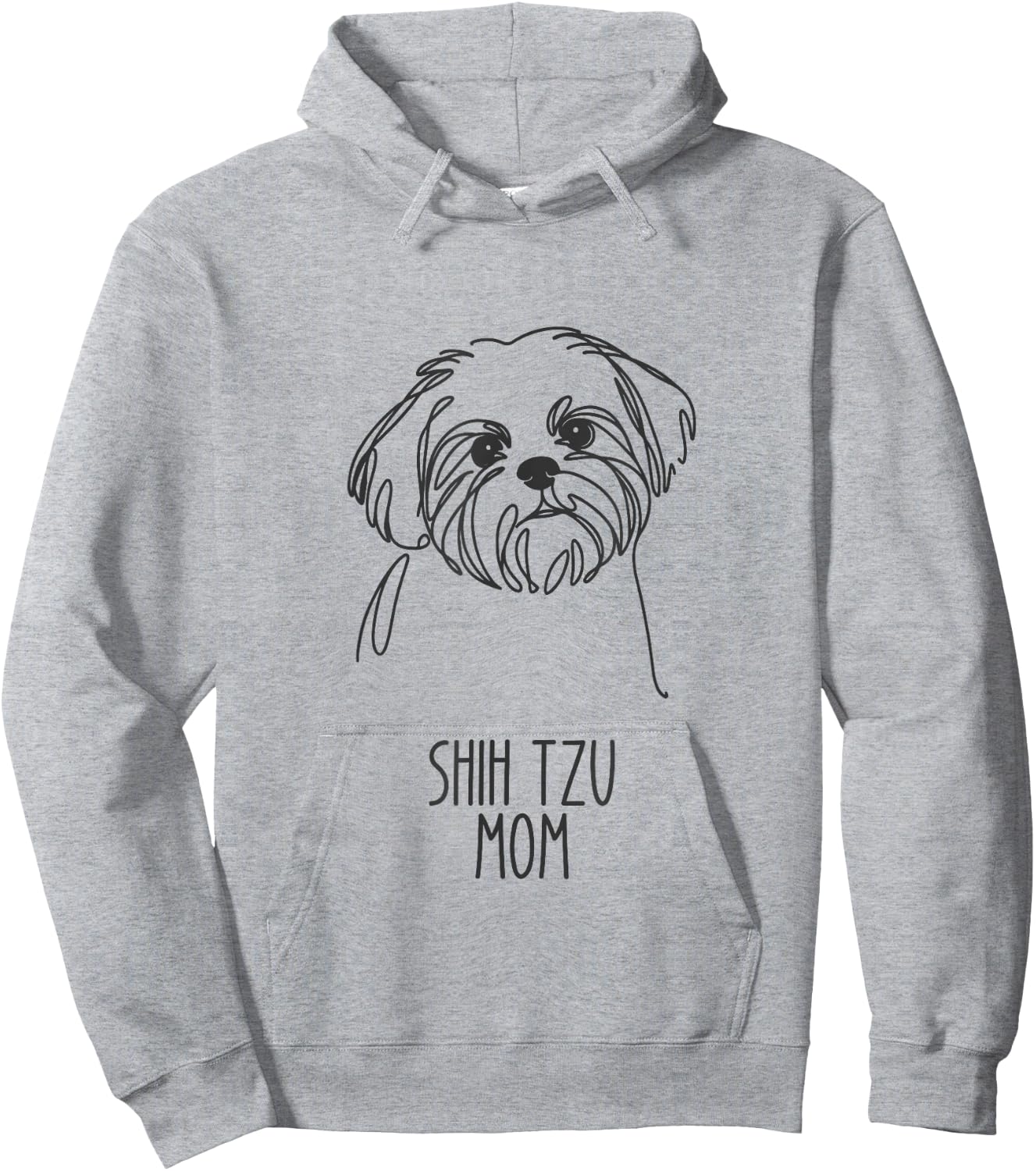 Line Art Best Dog Mom Women - Shih Tzu Hoodie - Hoodie | Ash