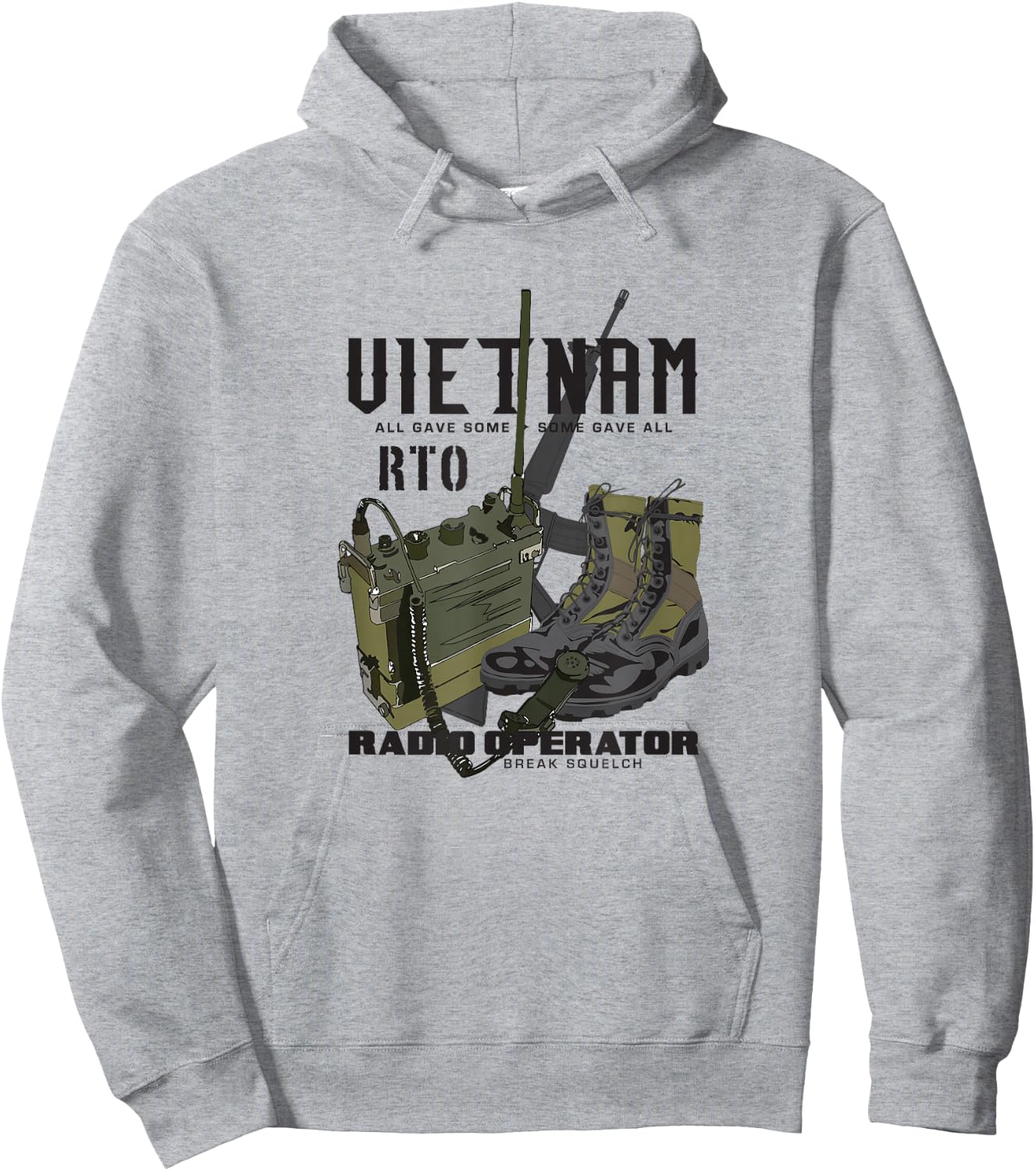 Vietnam Veteran Radio Operator Hoodie - Hoodie | Ash