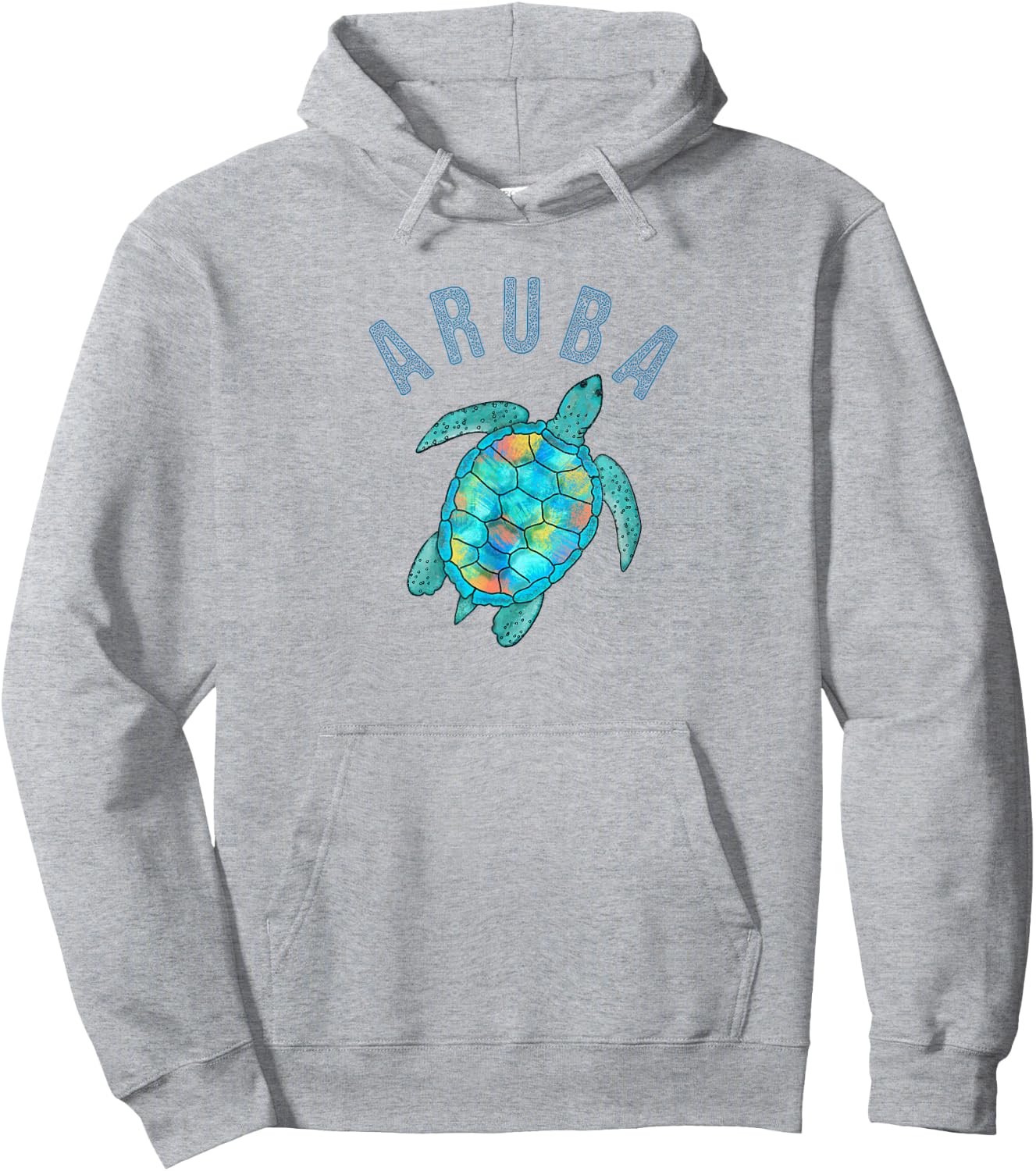 Aruba Beach Design/Sea Turtle Illustration Gift Hoodie - Hoodie | Ash