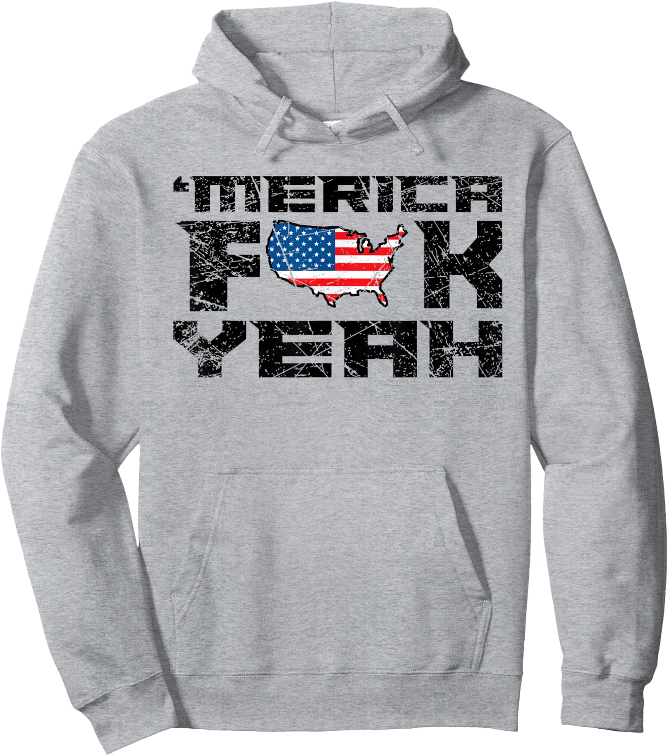 Merica FCK Yeah - 4th of July USA Funny Men Hoodie - Hoodie | Ash