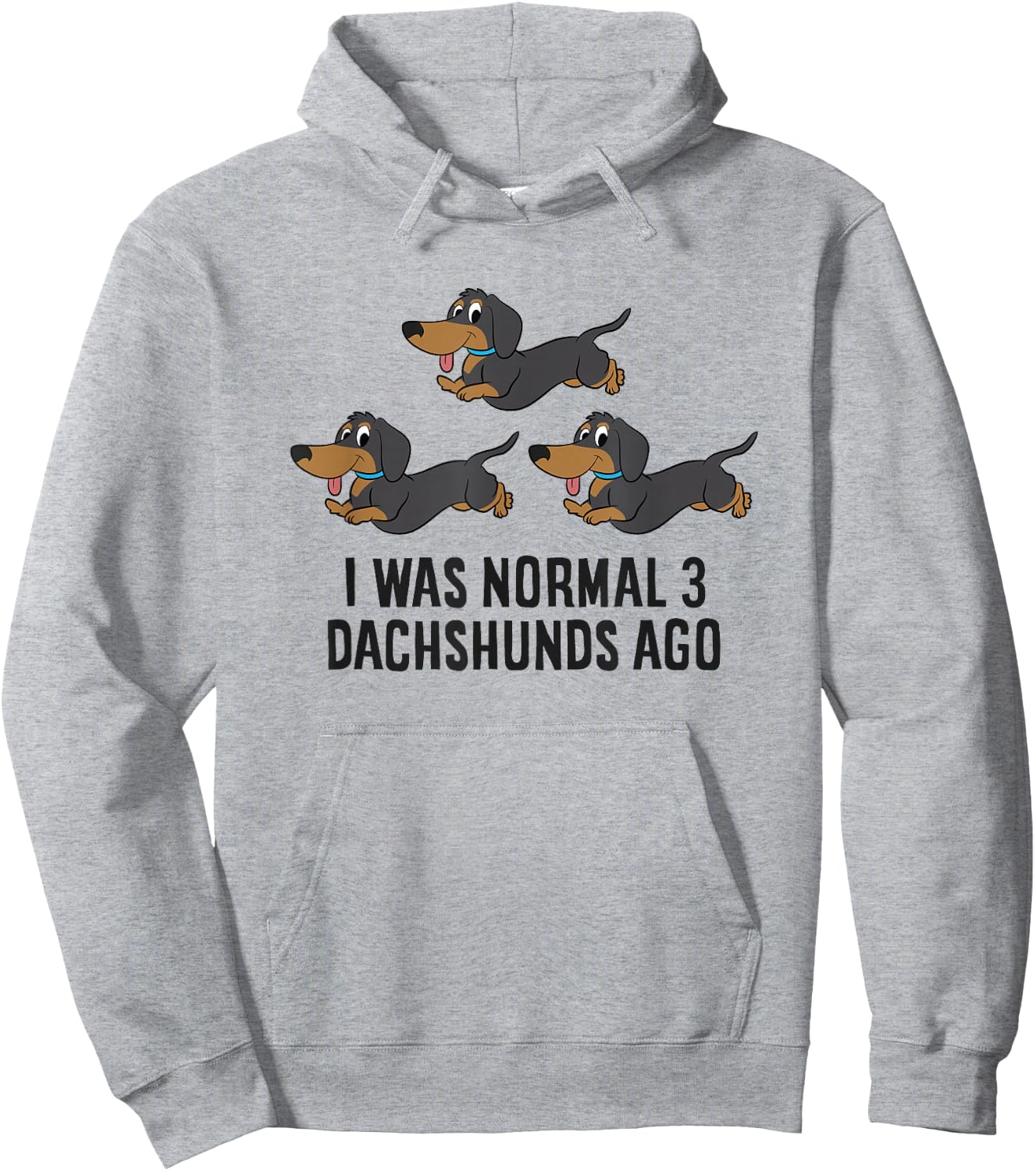 I Was Normal 3 Dachshunds Ago Hoodie - Hoodie | Ash