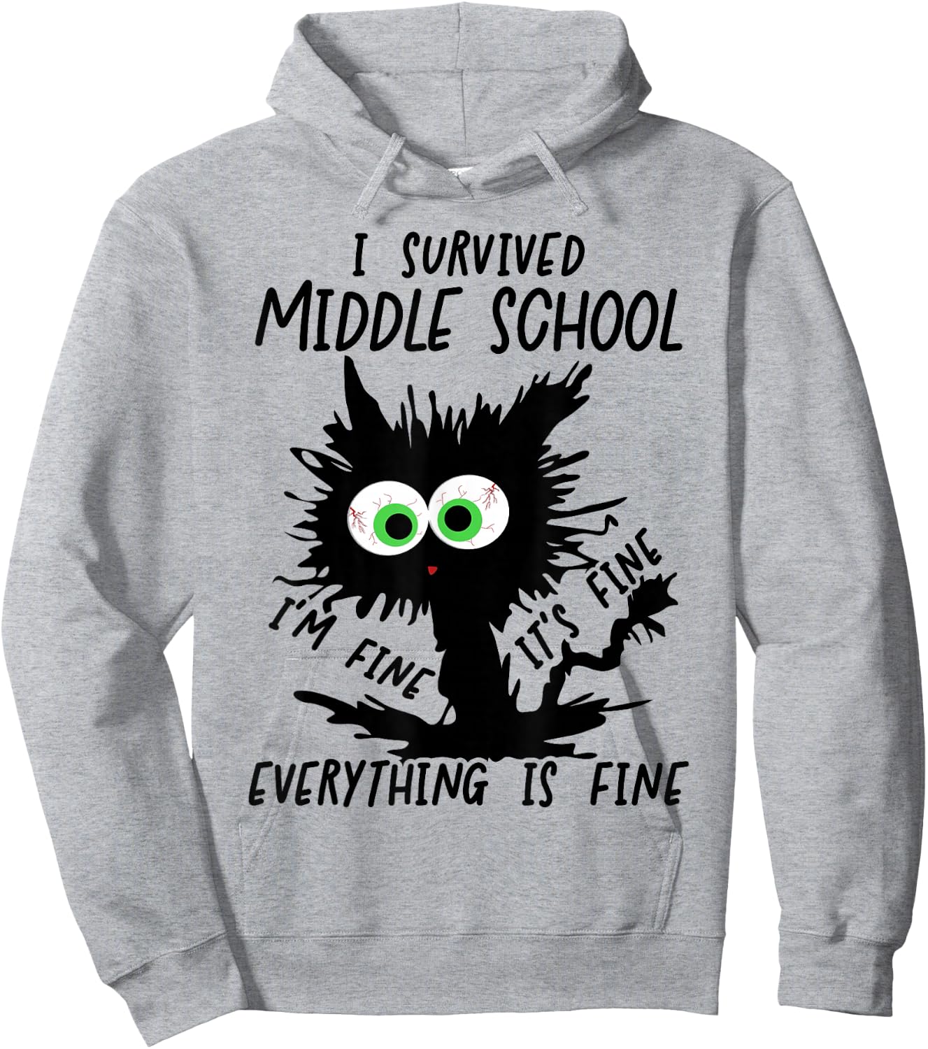 Funny I Survived Middle School Grad 2026 Hoodie - Hoodie | Ash