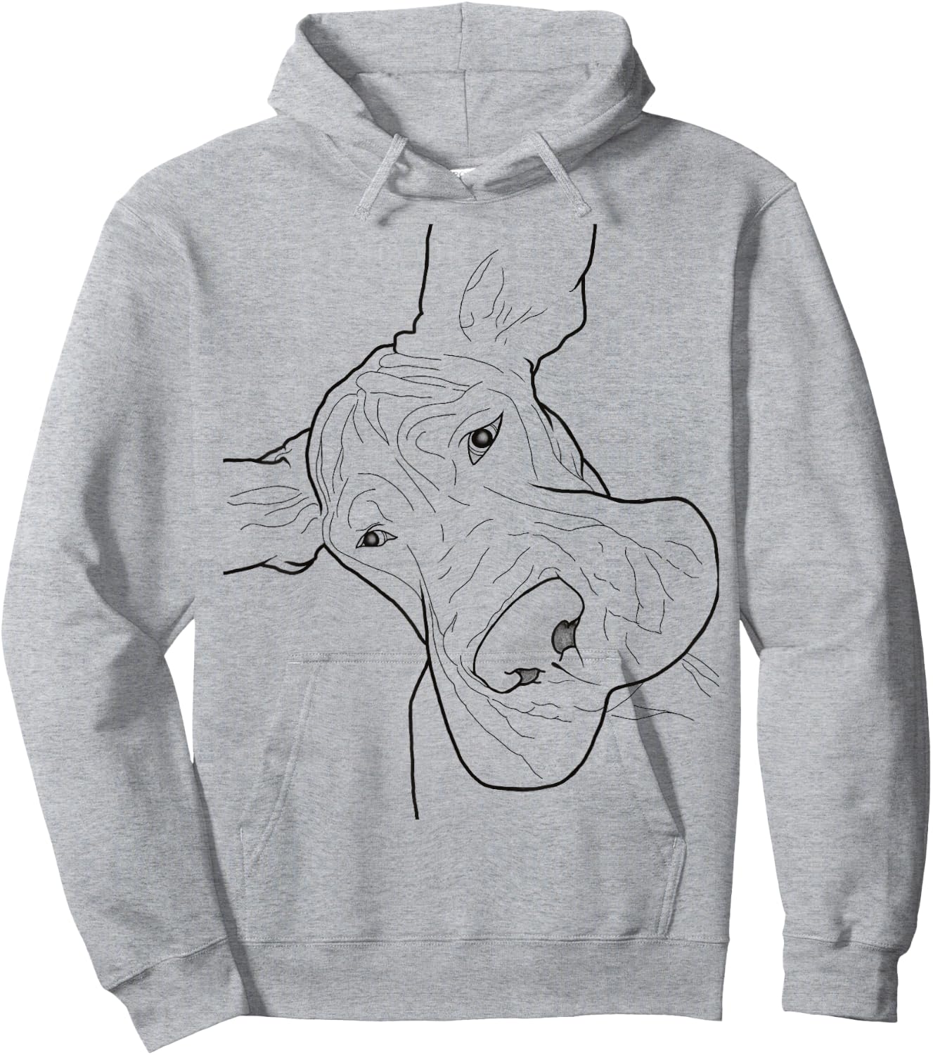 Funny Goofy Great Dane face Small Hoodie - Hoodie | Ash