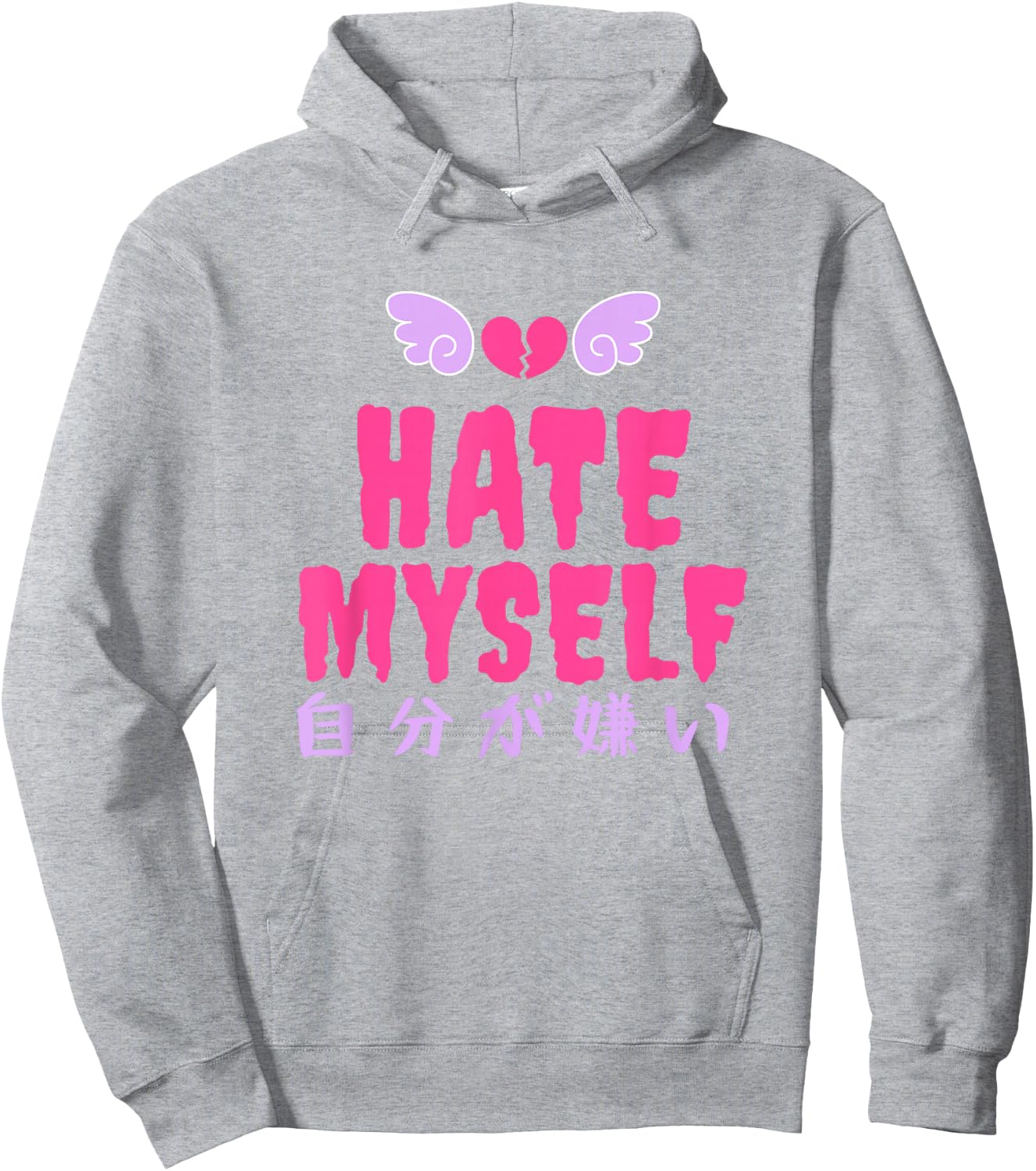 Yami Kawaii Hate Myself BLUE PINK Pastel Goth Hoodie - Hoodie | Ash