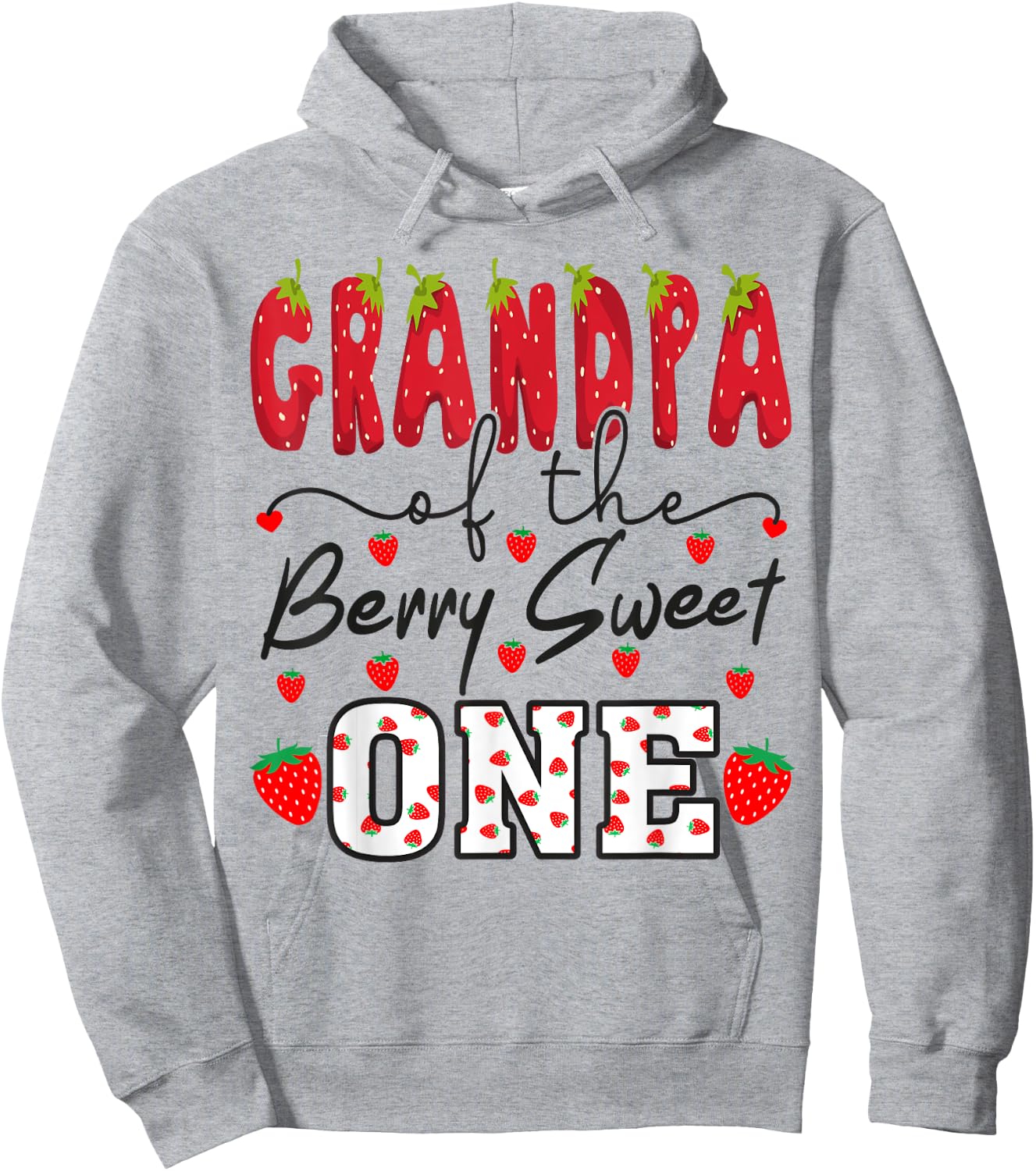 Grandpa Of The Berry Sweet One Strawberry Hoodie - Hoodie | Ash