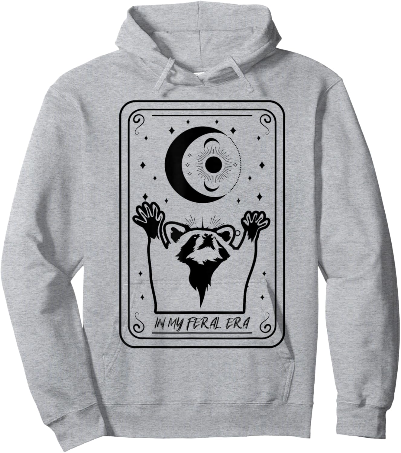 Tarot Card Raccoon Lover Gift My Wild Era Hoodie - Hoodie | Ash