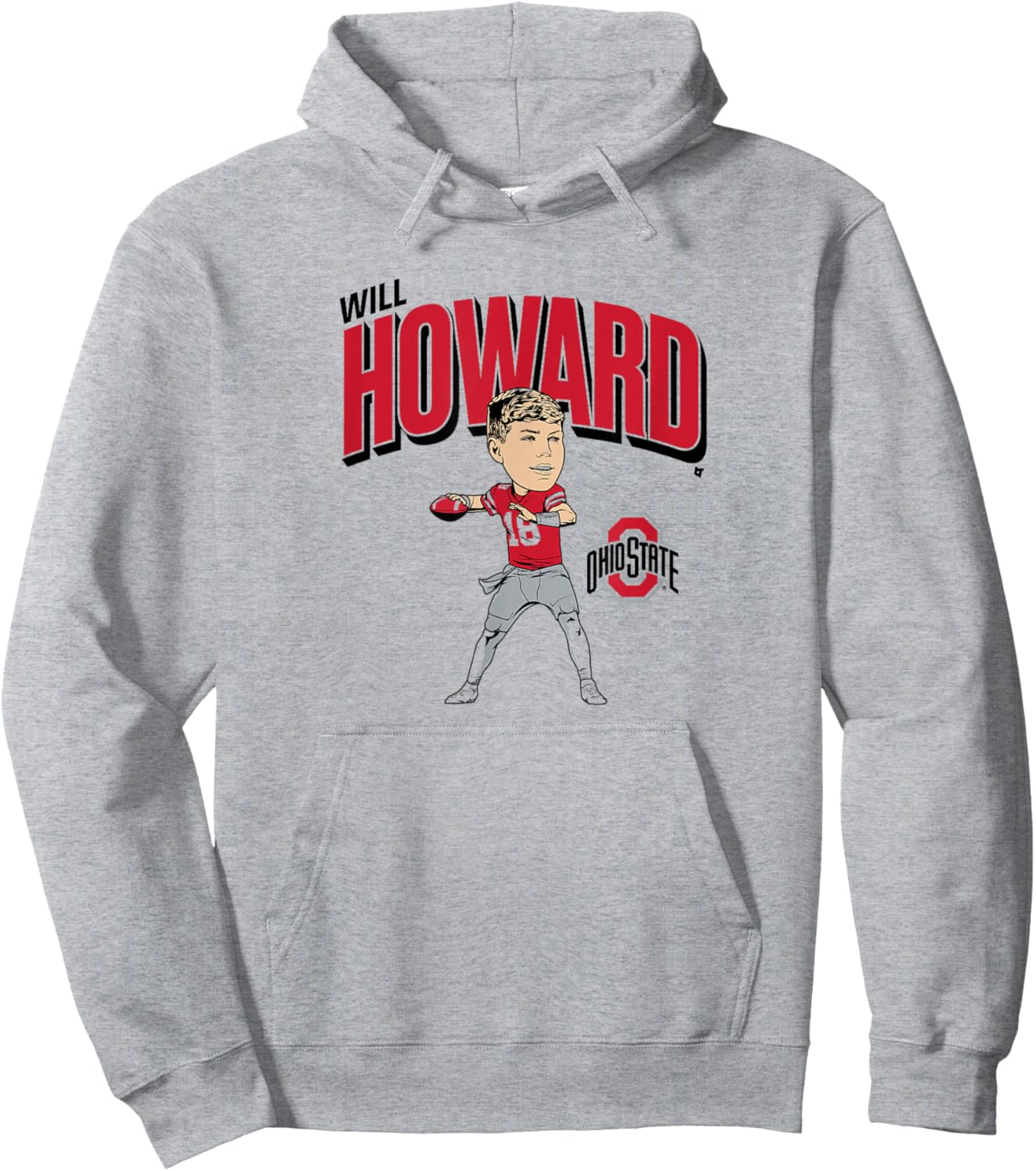 Ohio State Football: Will Howard Caricature Hoodie - Hoodie | Ash
