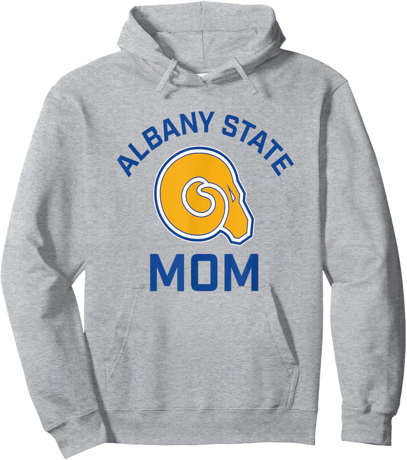 Albany State University Golden Rams Arched Mom Hoodie - Hoodie | Ash