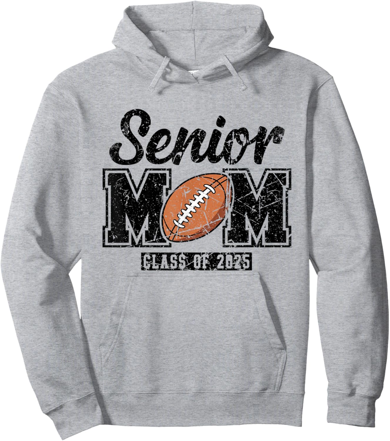 Vintage Football Senior Mom Class of 2025 Hoodie - Hoodie | Ash