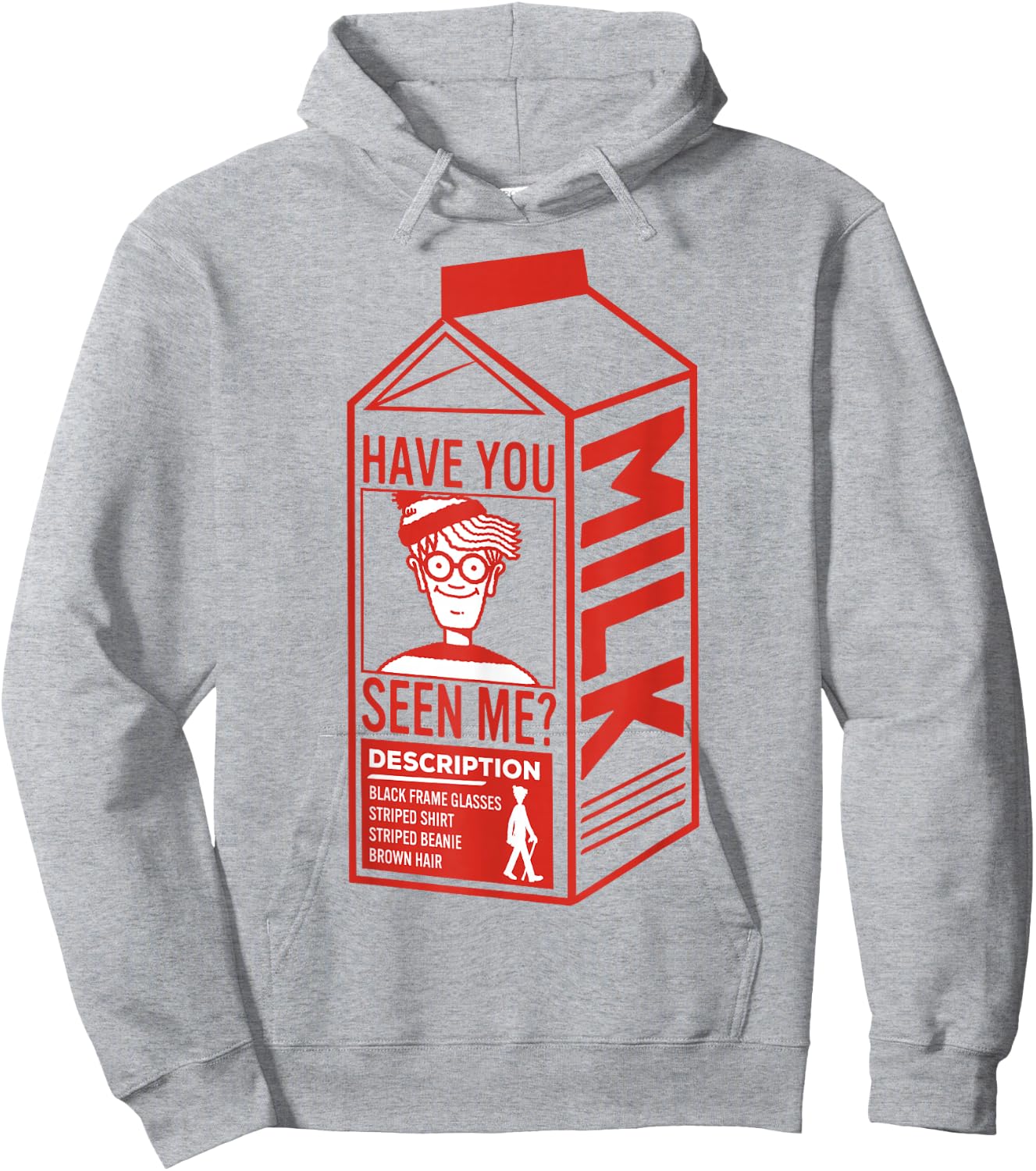 Where's Waldo? Milk Carton Hoodie - Hoodie | Ash