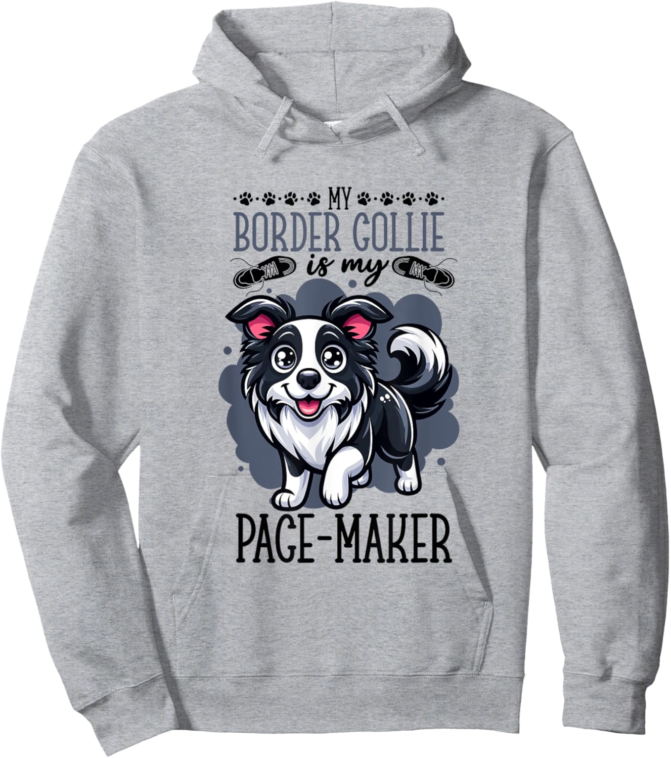 Running with Border Collie Hoodie - Hoodie | Ash