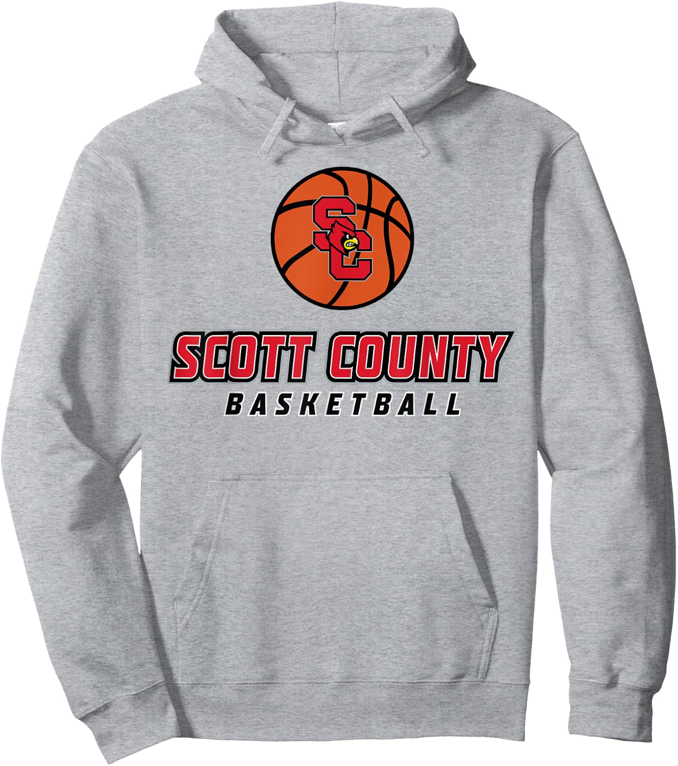 Scott County High School Cardinals Basketball Hoodie - Hoodie | Ash