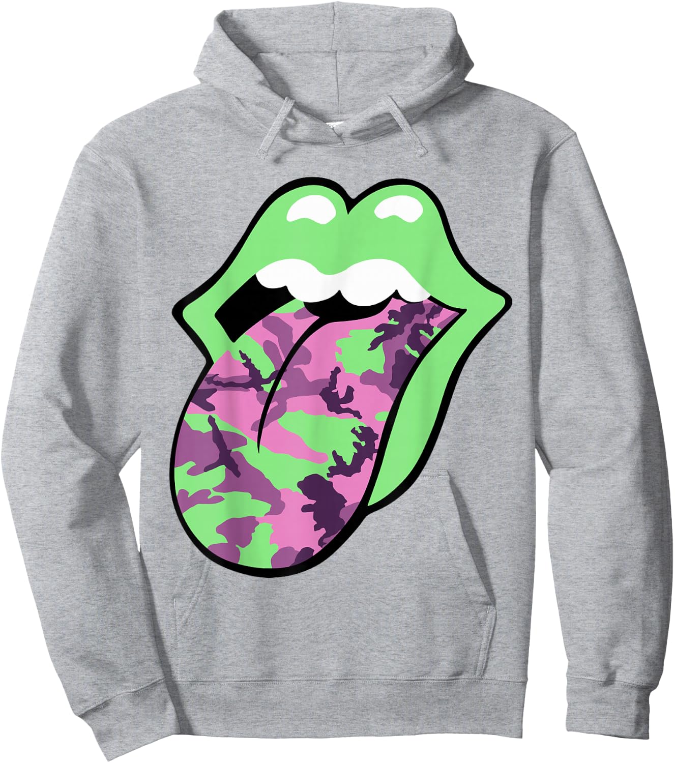 Official Rolling Stones Pink Camo Tongue Hoodie - Hoodie | Ash