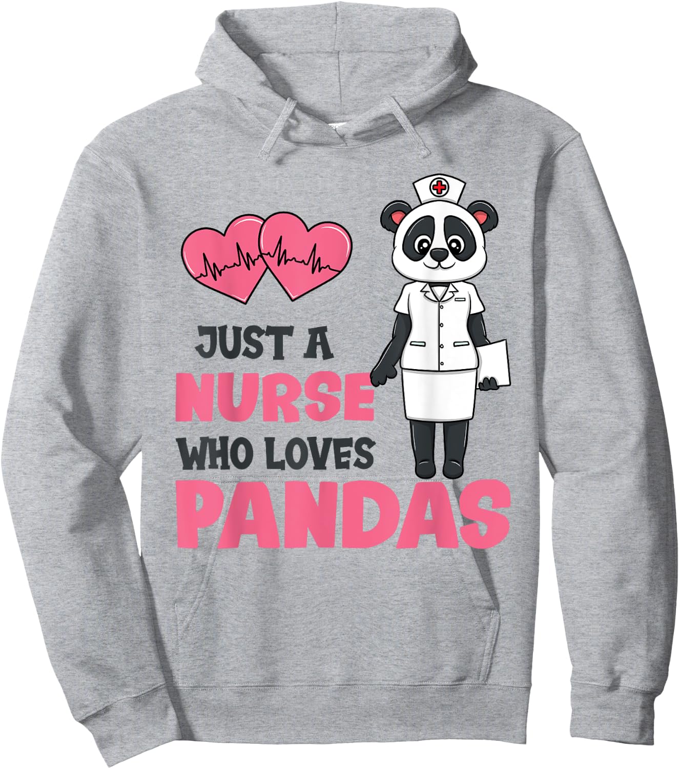 Just A Nurse Who Loves Pandas Hoodie - Hoodie | Ash
